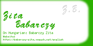 zita babarczy business card